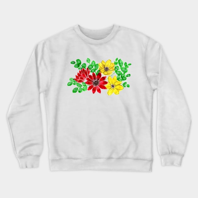 Florals Crewneck Sweatshirt by Ratna Arts